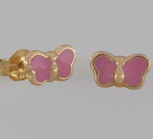 9CT YG ENAMELLED BUTTERFLY