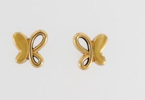 9CT YG BUTTERFLY STUDS