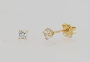 9CT YG 3MM CZ STUDS