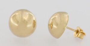 9CT YG 10MM HALF BALL STUDS