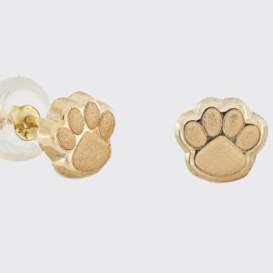 9CT YG PAW PRINT STUD