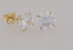 9CT YG 6MM CZ STUDS