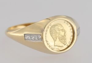 9CT YG GENTS PESO RING