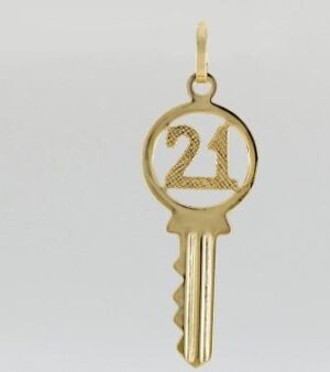 9CT YG YALE 21ST KEY CHARM