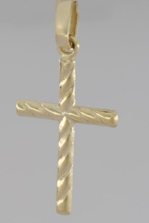 9CT YG CROSS PENDANT   20X12MM