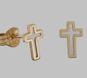 9CT YG CROSS STUD