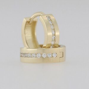 YELLOW GOLD CZ HUGGIE