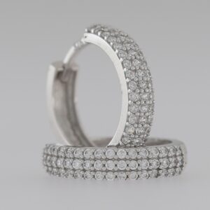 9CT WG CZ HUGGIES   3.5MM X16MM OUTSIDE DIAM