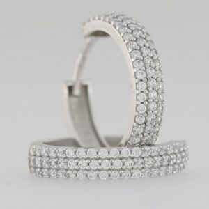 9CT WG CZ HUGGIES 3.5MM X 17.5MM OUTSIDE DIAM