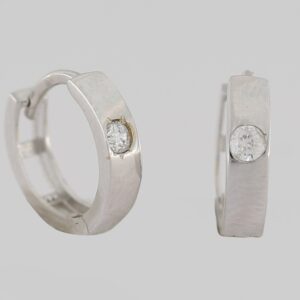 9CT WG CZ HUGGIES 2.5MM X 11MM OUTSIDE DIAM