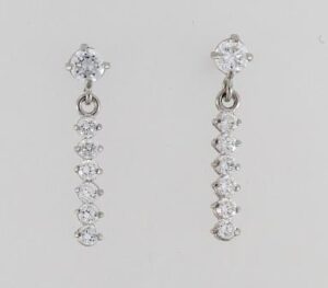 9CT WG CZ DROP EARRINGS