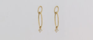 9CT YG CZ DROP EARRINGS