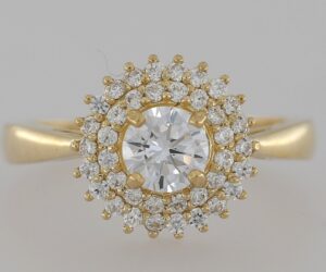 9CT YG CUBIC DRESS RING