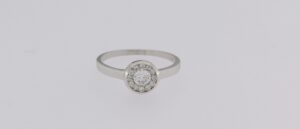 9CT WG CZ LADIES RING