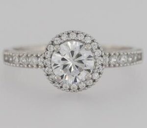 9CT WG CZ LADIES RING