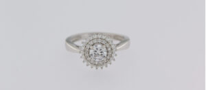 9CT WG CZ LADIES RING