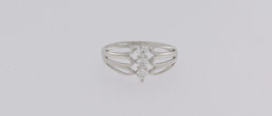 9CT WG CZ LADIES RING