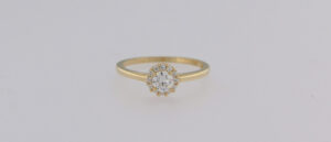 9CT YG CZ LADIES RING