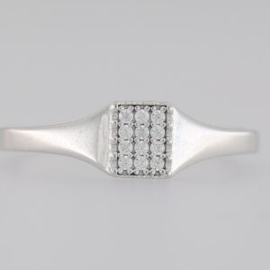 9CT WHITE GOLD CZ RING