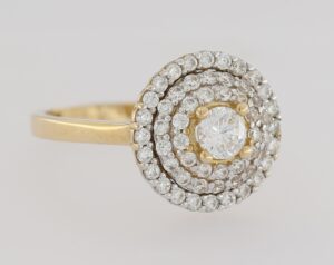9CT YG CZ LADIES RING