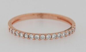 9CT RG CZ CLAW SET HALF ETERNITY BAND