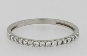 9CT WG CZ CLAW SET HALF ETERNITY BAND