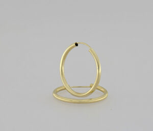 9CT YG 20MM PLAIN GYPSY EARRING