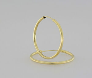 9CT YG 25MM PLAIN GYPSY EARRING