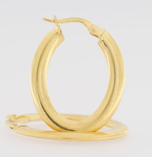 9CT YG OVAL HOOP