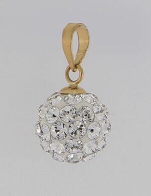 9CT YG CRYSTAL BALL PENDANT
