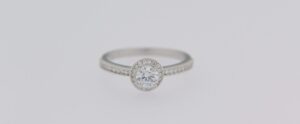 9CT WG CZ HALO LADIES RING