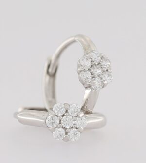 9CT WG CZ HUGGIES  2MM X 11MM OUTSIDE DIAM