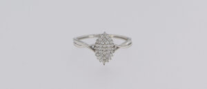 9CT WG CZ LADIES RING