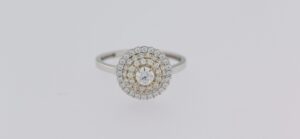 9CT WG CZ LADIES RING