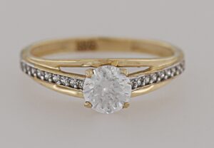 9CT YG CZ LADIES RING