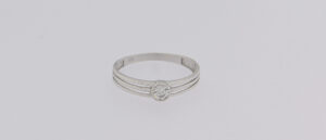 9CT WG TUBE SET CZ LADIES RING
