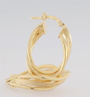 9CT YG FANCY OVAL HOOP 6MMX25MM OUTSIDE DIAM