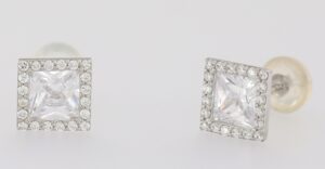 9CT WG CUBIC STUD