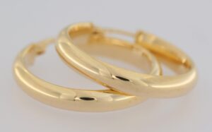 9CT YG D SHAPE HOOP