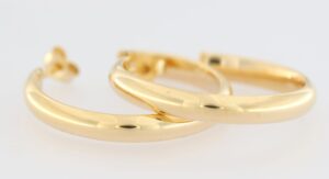 9CT YG D-SHAPE HOOP  4X25MM