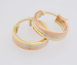 9CT 3-COLOUR HOOP   4.5X18MM