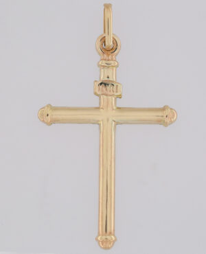 9CT YG CROSS PENDANT   32X20MM
