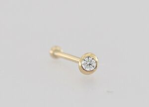 9CT YG CUBIC NOSE STUD