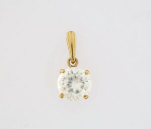 9CT YG CUBIC PENDANT   7MM