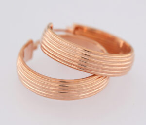 9CT RG FANCY HOOP EARRING