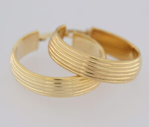 9CT YG FANCY HOOP