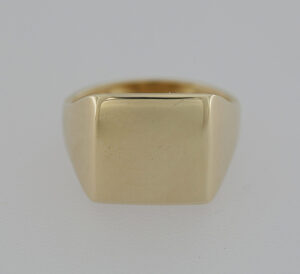 9CT YG MENS FLAT TOP RING