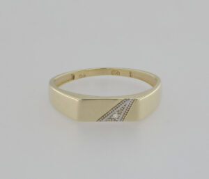 9CT YG GENTS RING