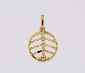 9CT YG FANCY CUBIC PENDANT