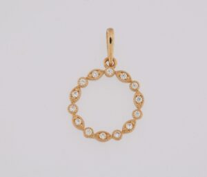 9CT YG CZ CIRCLE OF LIFE PENDANT   11MM